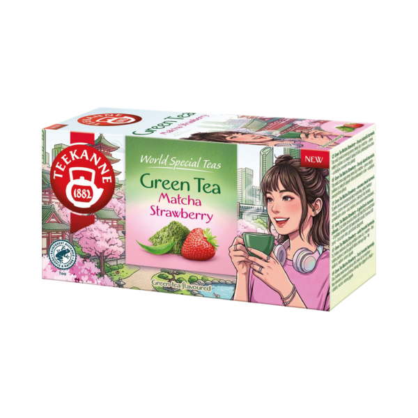 Teekanne Grüntee Matcha-Strawberry, Teebeutel im Kuvert, 35g